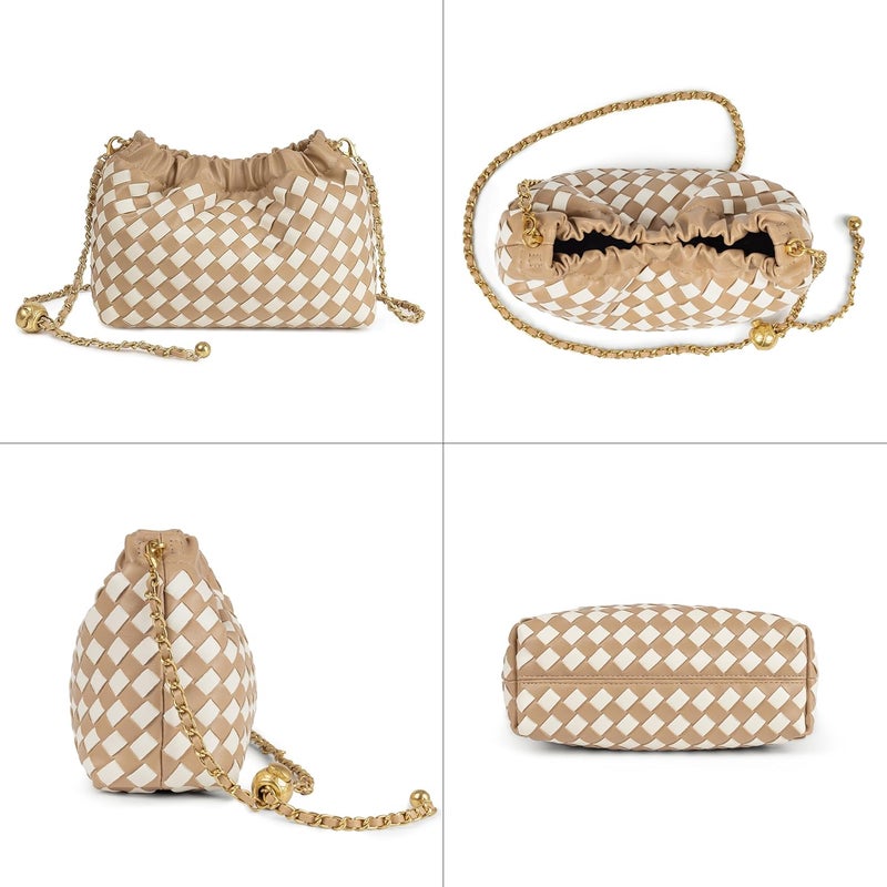 Joryin Woven Women's Crossbody Bag & Evening Purse, Trendy Dumpling Clutch & Hobo Cloud Shoulder Bag Trendy Dumpling Clutch - Image 4